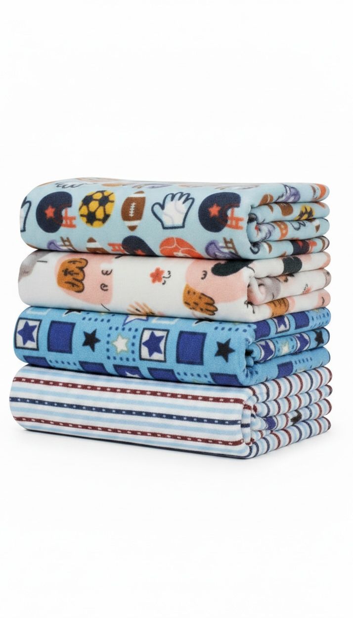 Clanforth Set of 4 Lightweight Baby Blankets